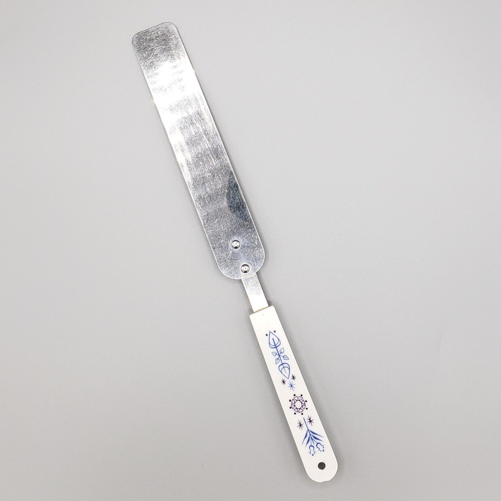 Vintage ACE Stainless Cake Spatula MCM  USA Blue Pennsylvania Dutch‎ Hex Tulips